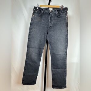 Citizens of Humanity Charlotte High Rise Button Fly Straight Leg Jeans Black 30